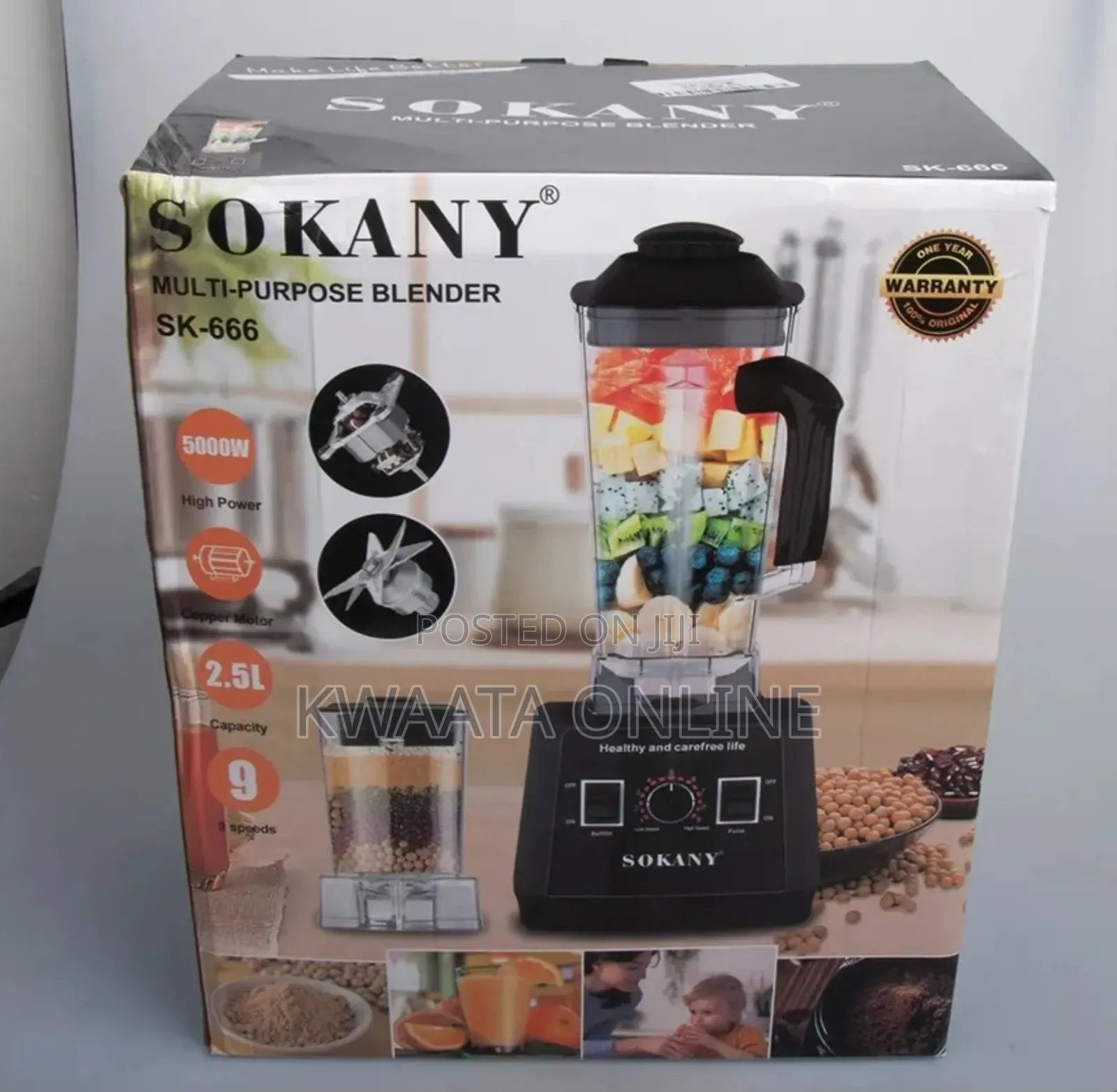Sokany Heavy Duty Commercial Blender -2.5-LTRS /5000 Watts8