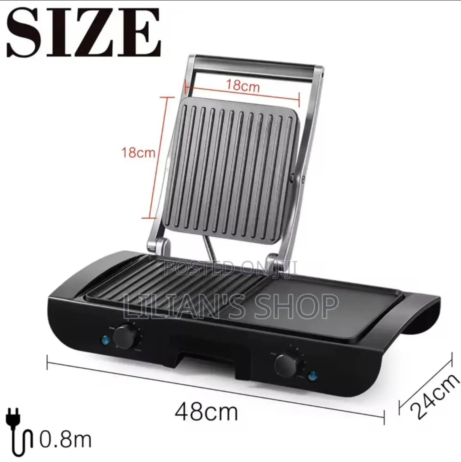 Sonifer 2-in-1 Electric Grill With Both A Baking Plate