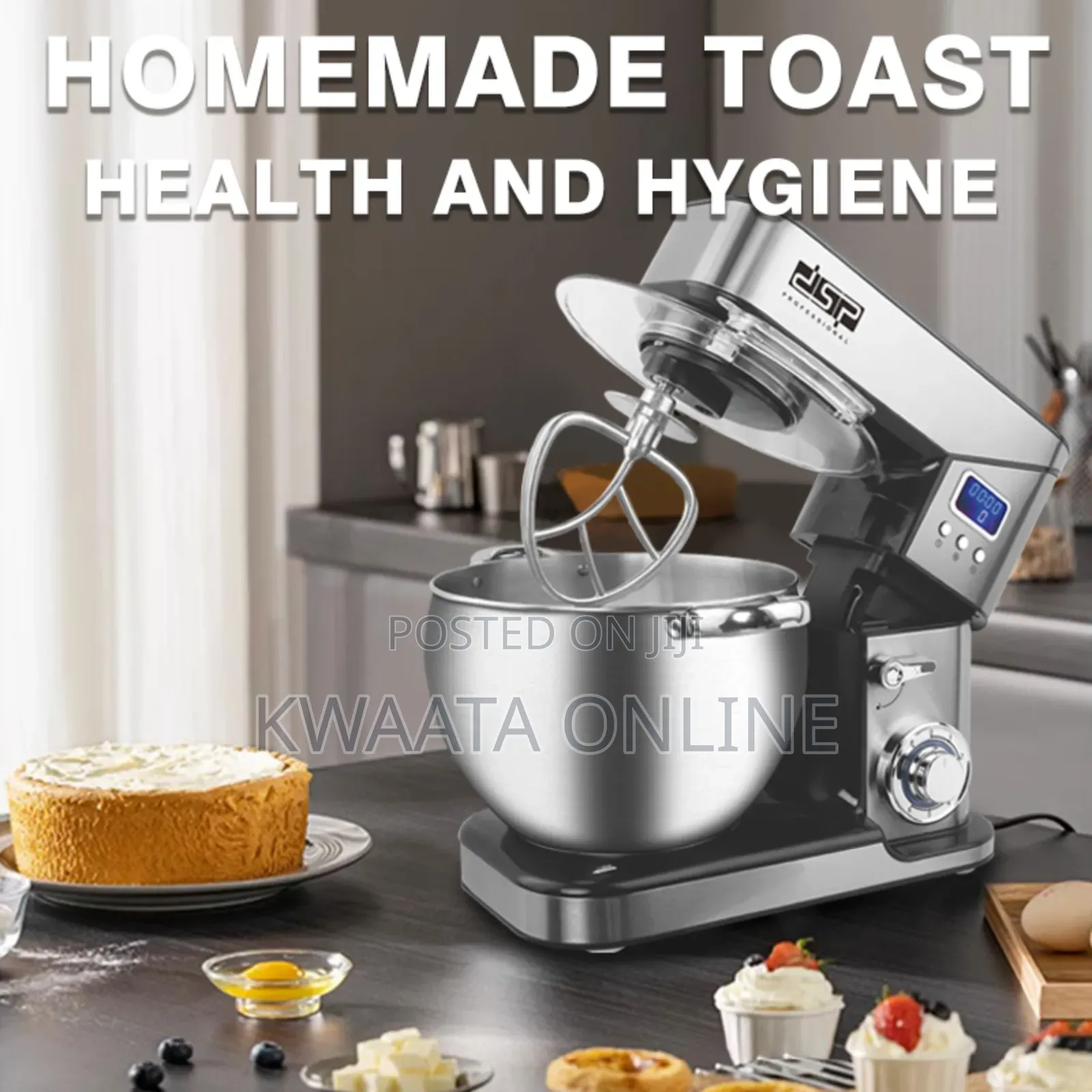 3in1 Dsp Heavy Duty Km3055 Stand Mixer Baking Bread Dough Mixer -10l