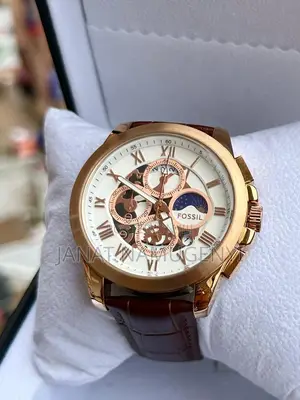 Brown Golden Fossil Watch