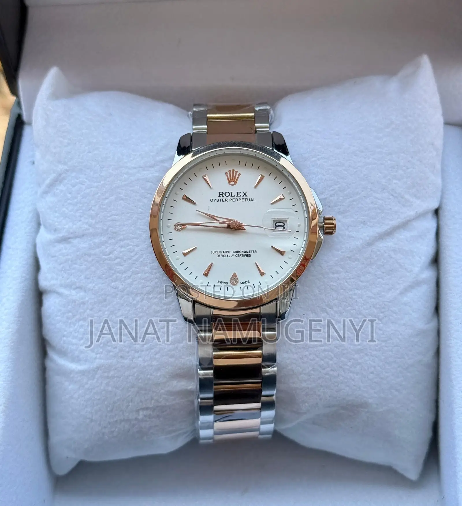 Silver and Golden Rolex Watch