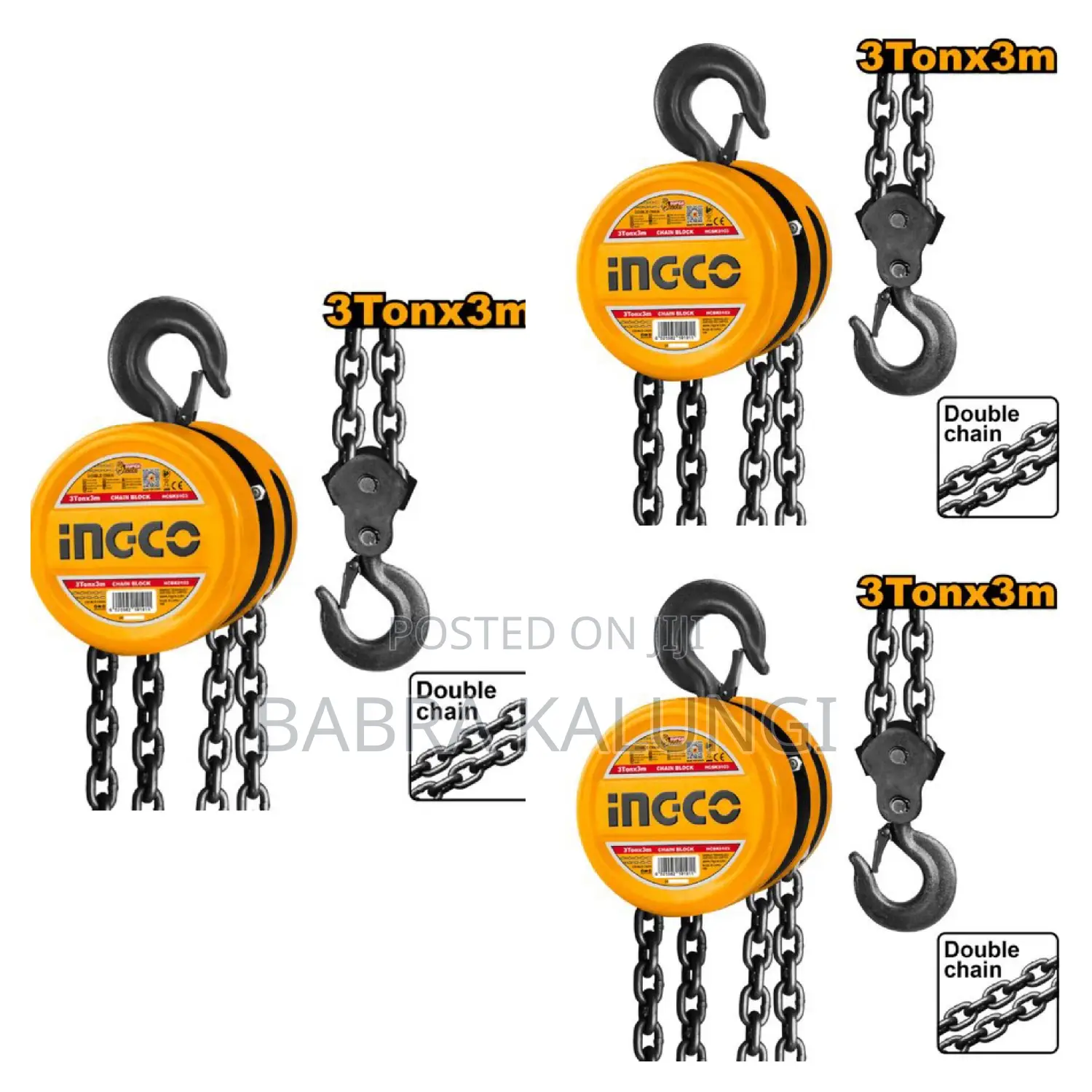 Ingco Chain Block 1ton - Orange / Silver