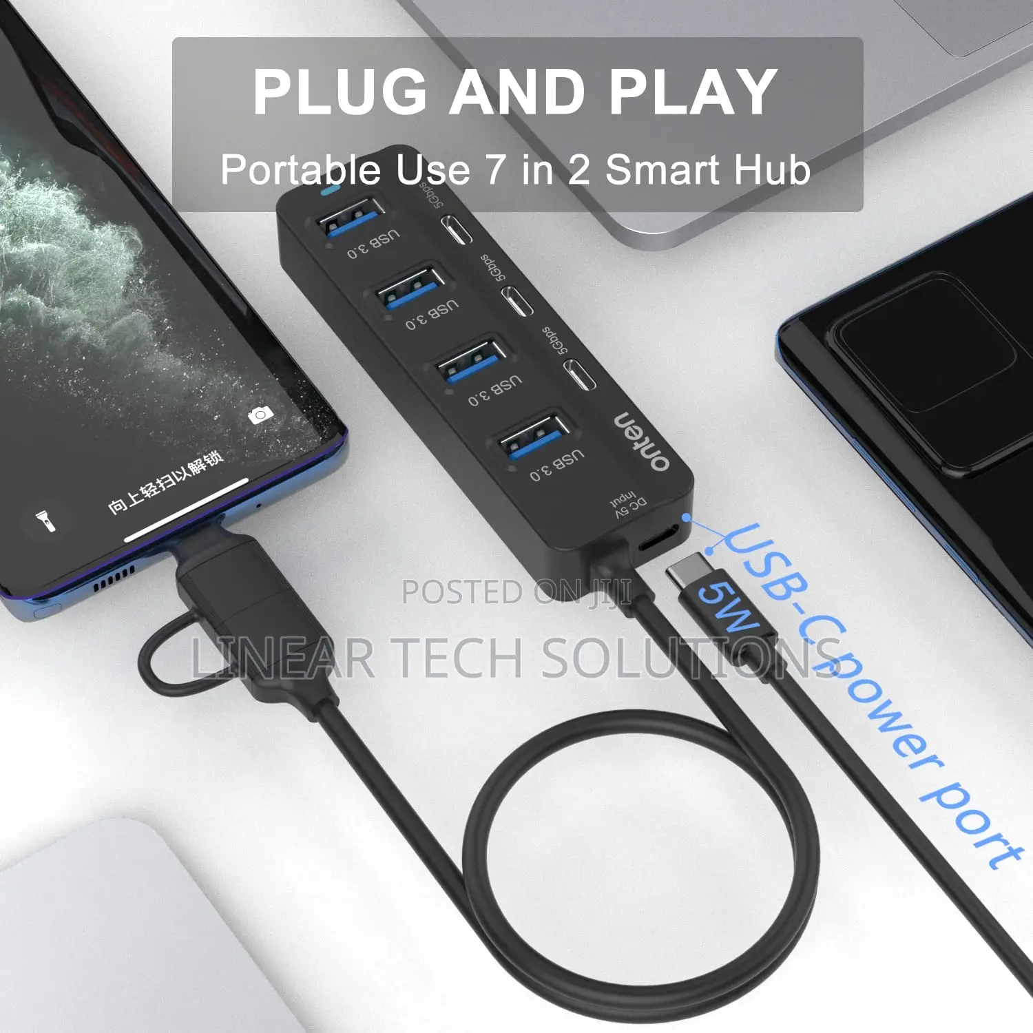 Usb C Hub,7 Ports Usb3.0