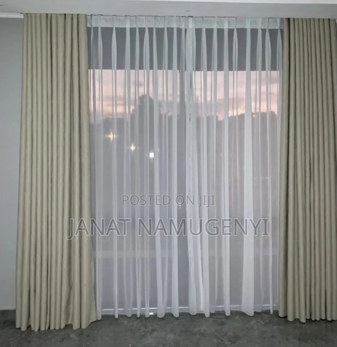 Cream Curtain With Net Price Per Metre