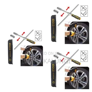 Ingco Hrcw40231 Rapid Cross Wrench-16", 4piece 1/2" Socket Set