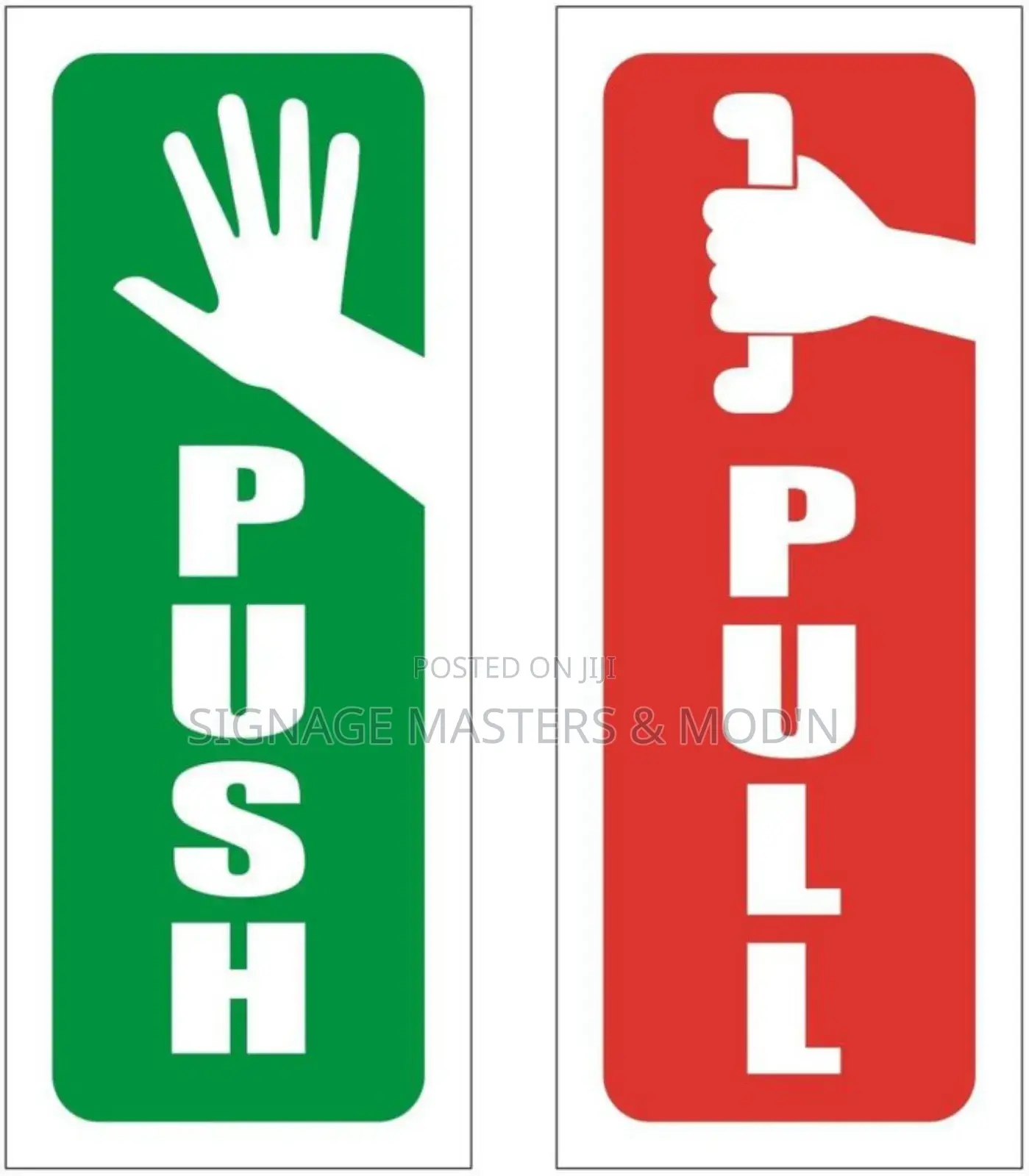 Icon Pull Push Door Labels