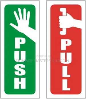 Icon Pull Push Door Labels