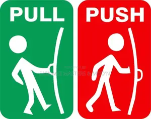 Icon Pull Push Door Labels
