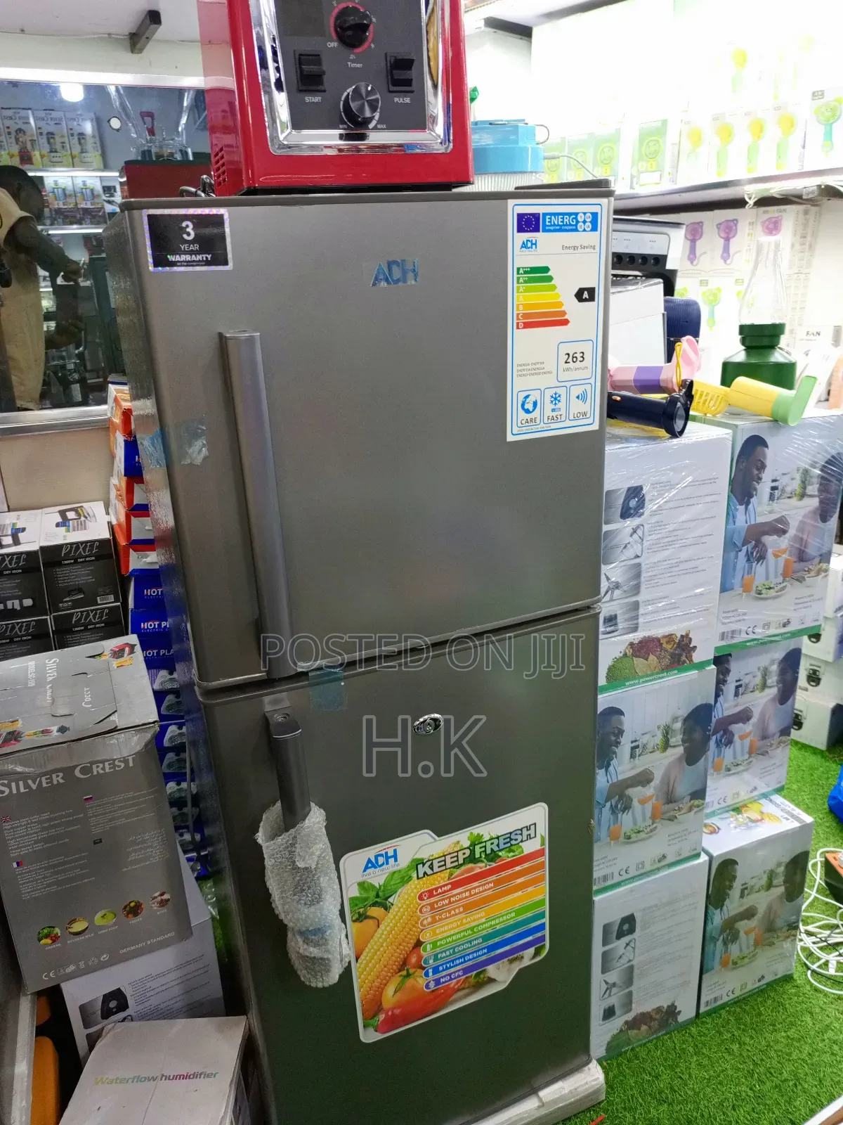 Adh Double-Door Refrigerator.