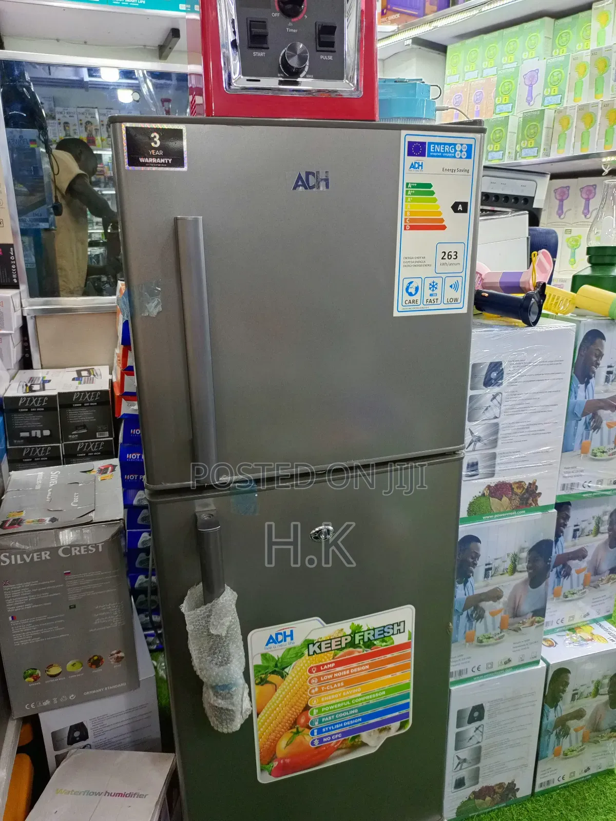 Adh Double-Door Refrigerator.