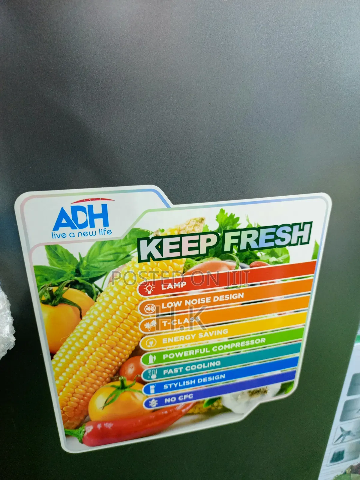 Adh Double-Door Refrigerator.