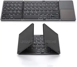Foldable Wireless Keyboard With Touchpad, Rechargeable Pocket-Sized