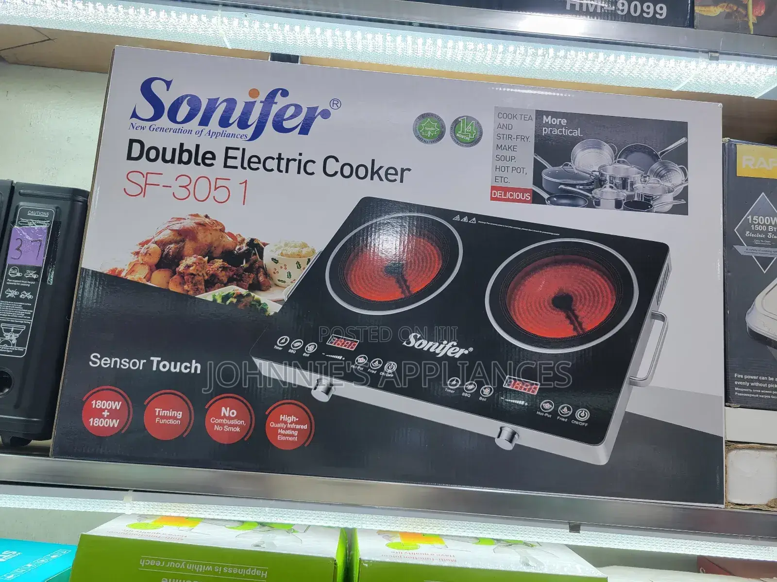 Sonifer Infrared Double Electric Cooker With Sensor Touch Sf-3051