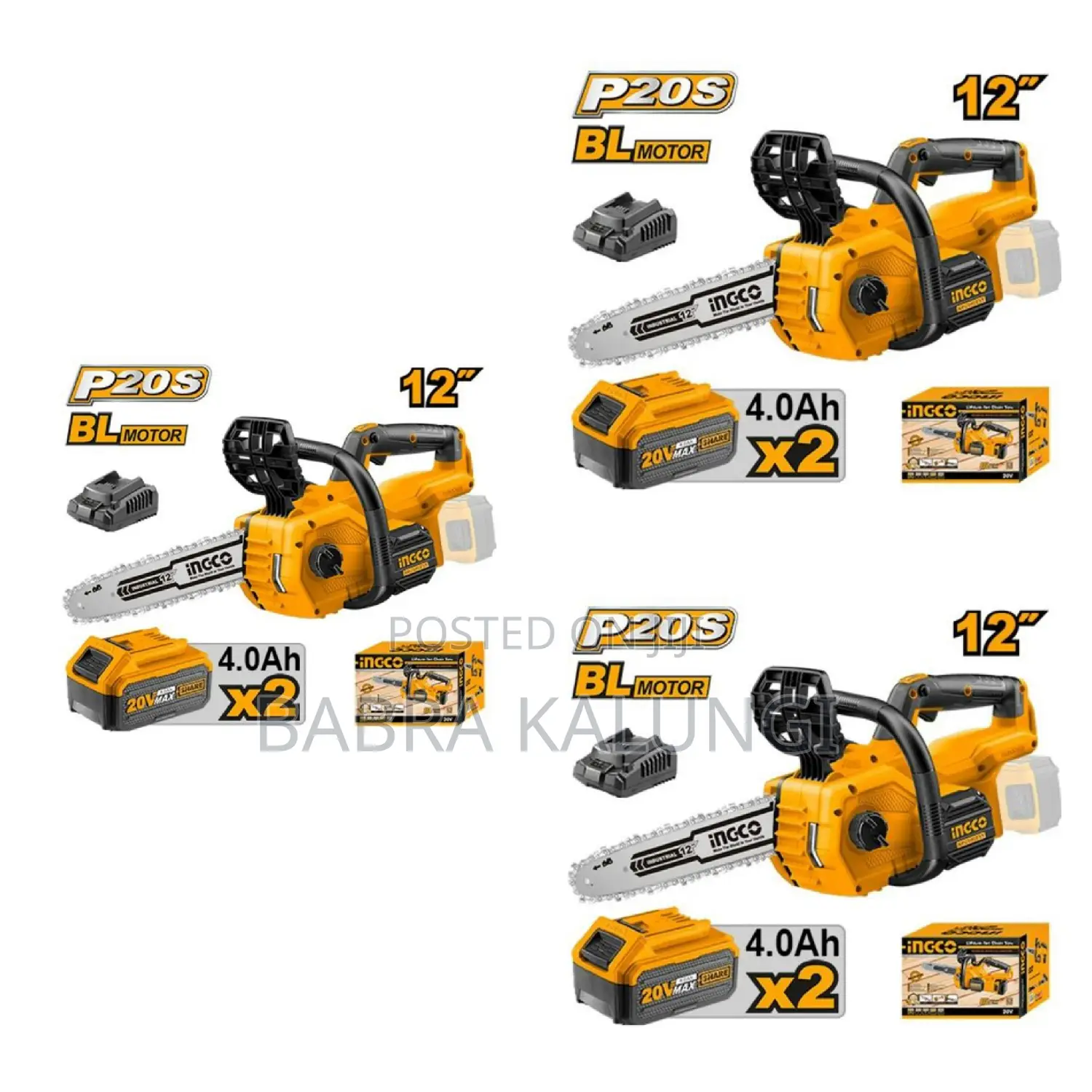 Ingco Cordless Chain Saw 20v With Charger and Battery