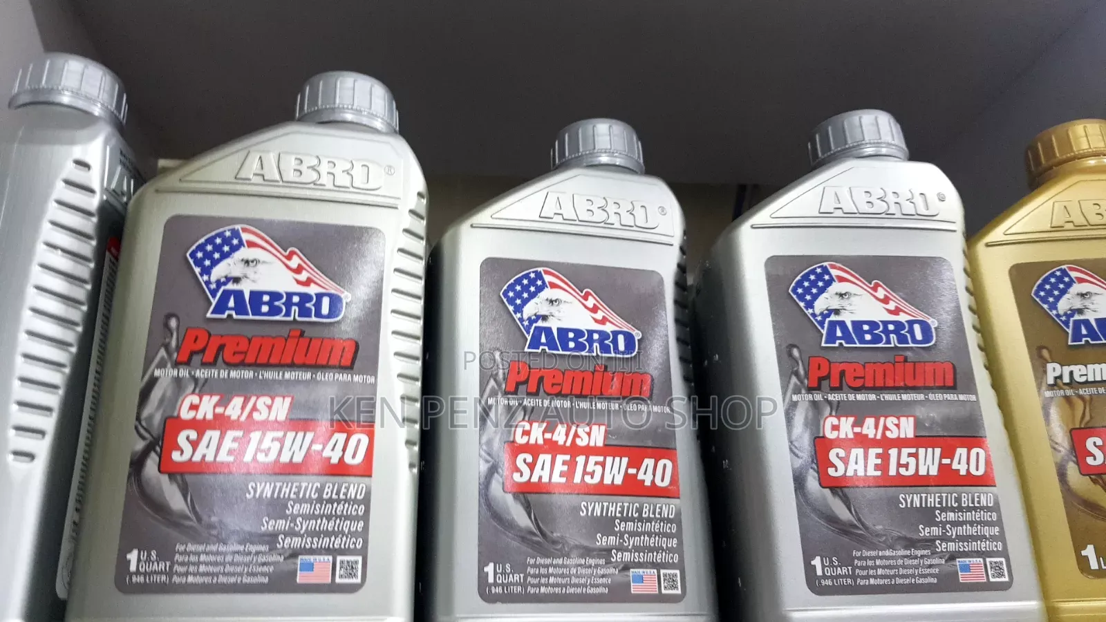 Abro Premium Synthetic Blend 10w- 30 Sp Mòtor Oil