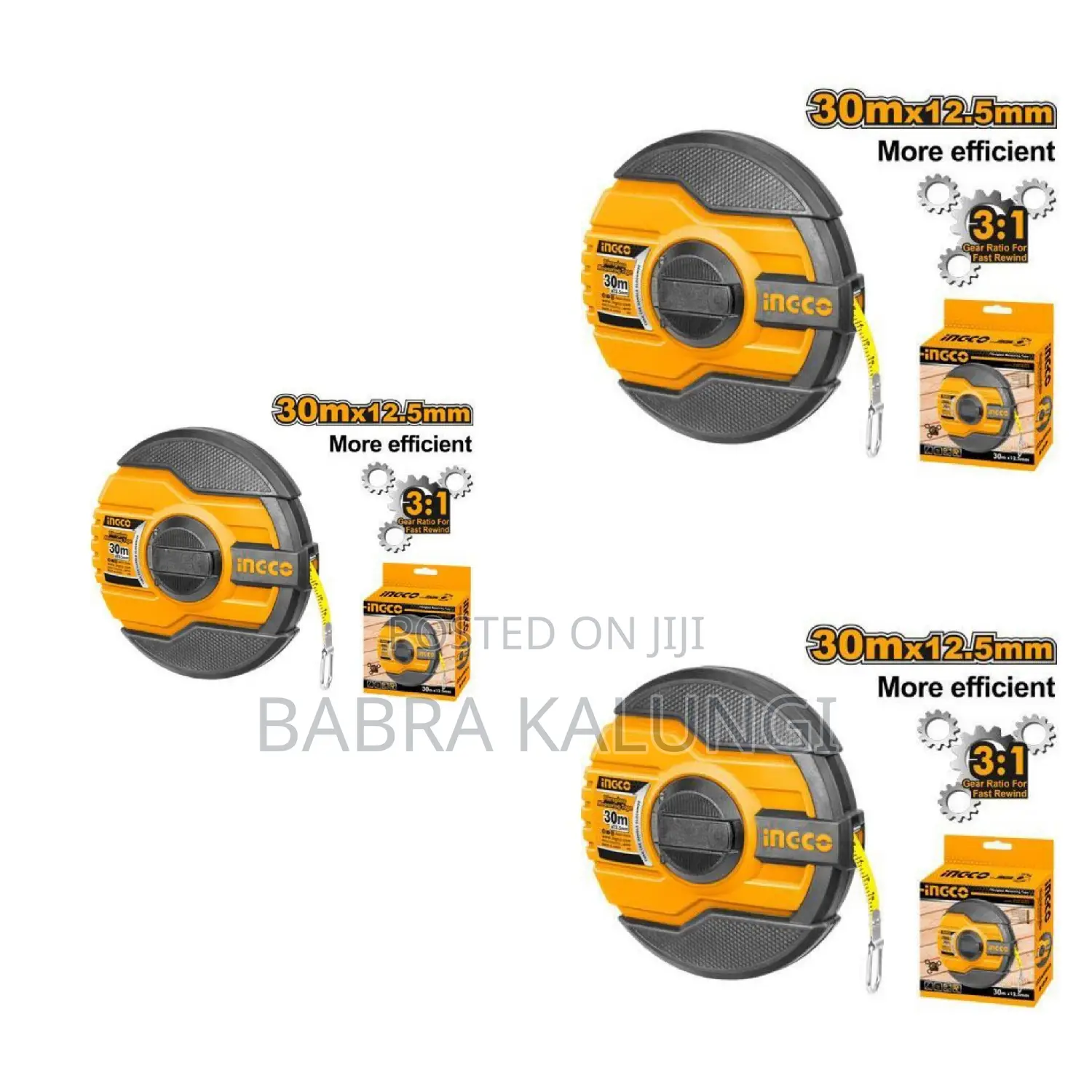 30mx12.5mm Ingco Fibreglass Measuring Tape