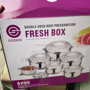 6pcs Insulated Stainless Steel Hot Pot 10l Food Warmers With Lids