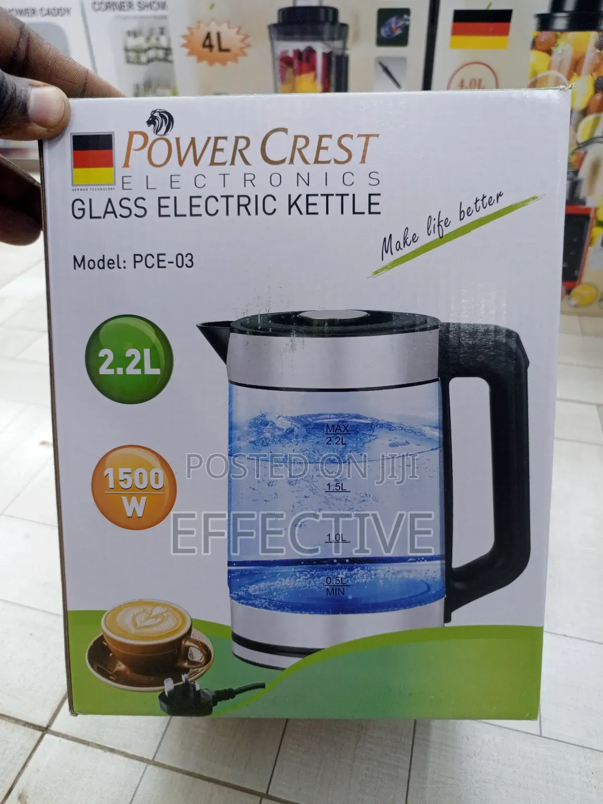 Power Crest Glass Electric Kettle