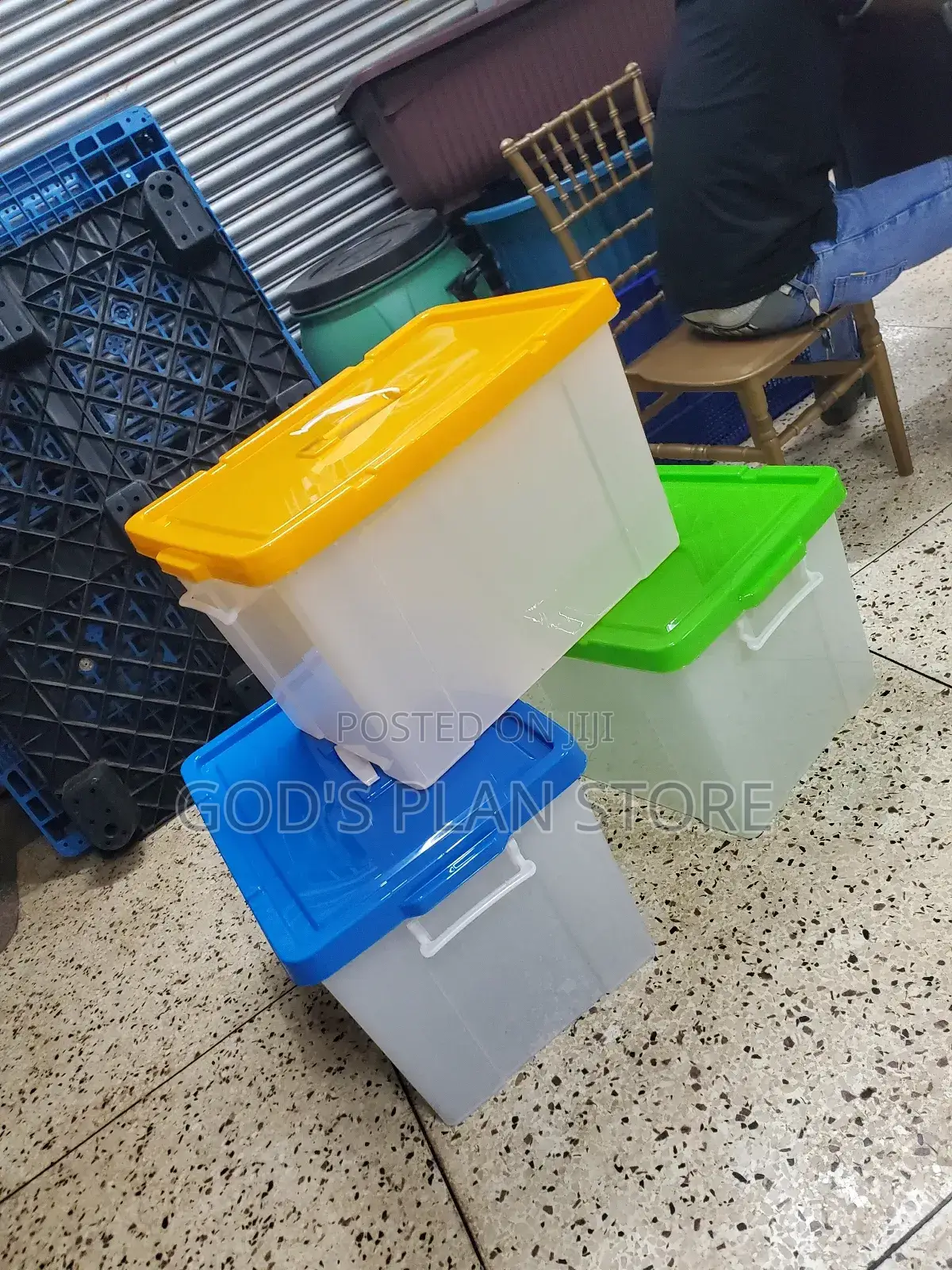 Multiple Plastic Storage Boxes