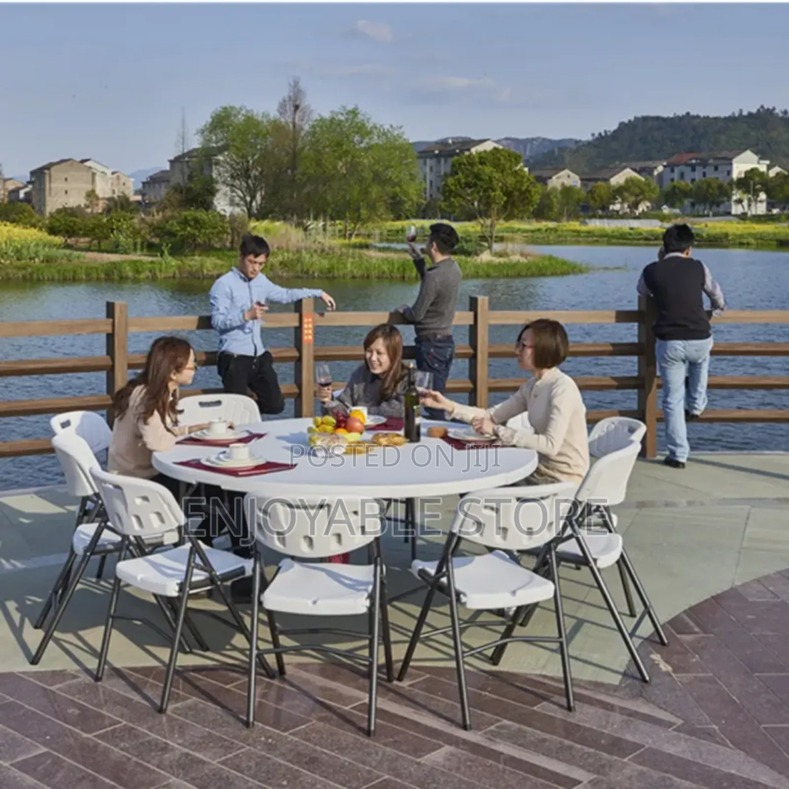 Dining Plastic Foldable Round Tables
