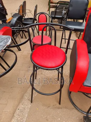 Leather and Metallic Counter Chairs/Heighty