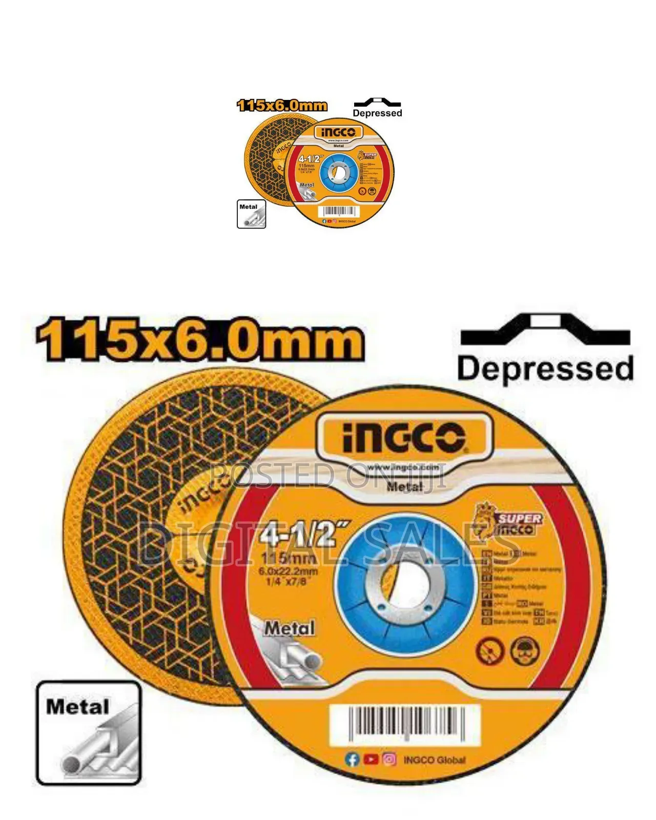 Abrasive Metal Grinding Disc 115mm (4")