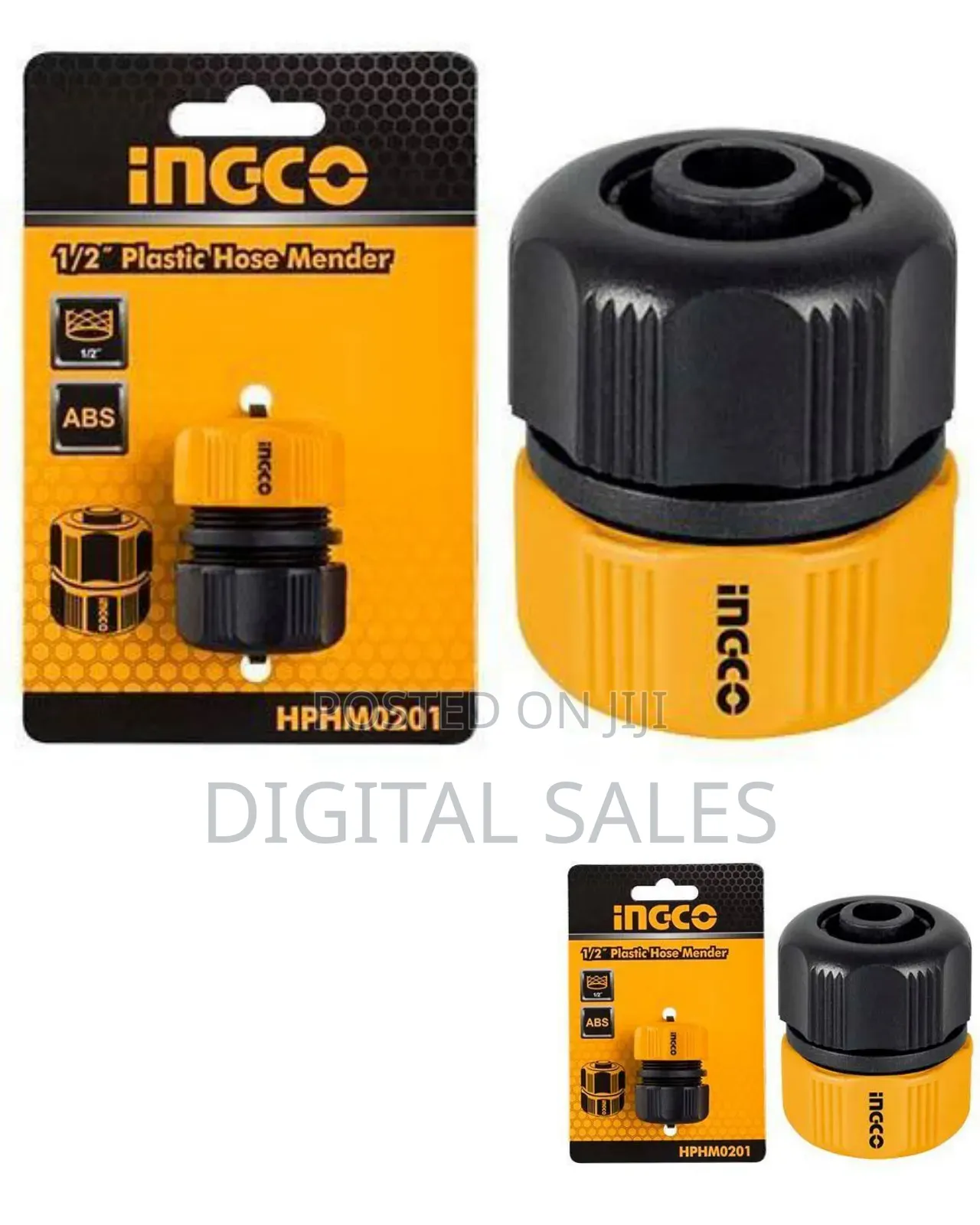 Ingco Hphm0201 - 1/2" Plastic Hose Mender - Orange