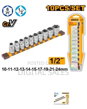 Hkissd12101-10pcs 1/2" Impact Socket Set-Orange