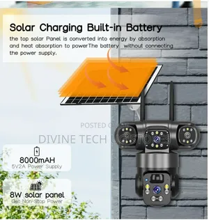 8k 3lens Solar Smart Net 10x-zoom Surveil Camera