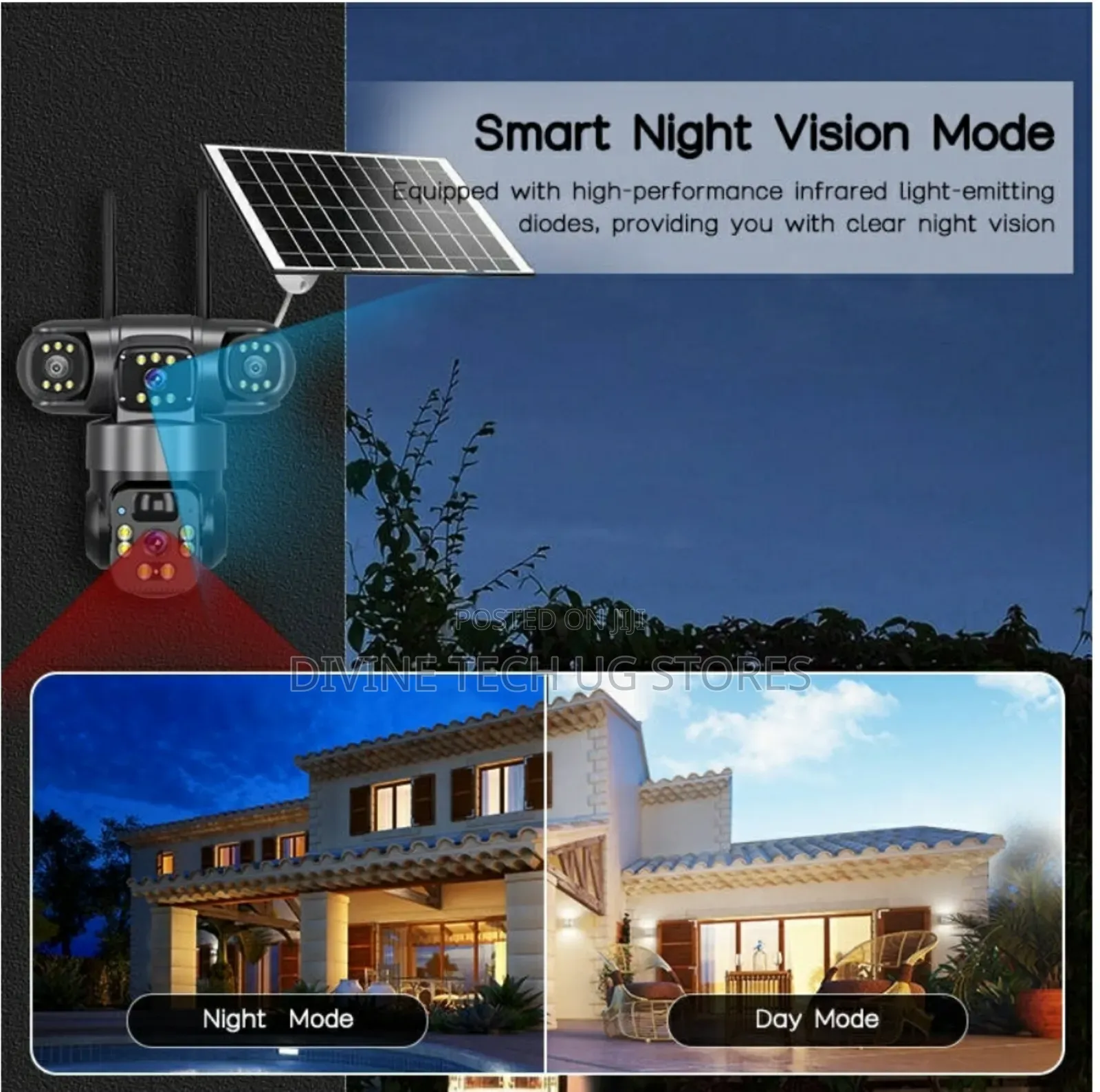 8k 3lens Solar Smart Net 10x-zoom Surveil Camera