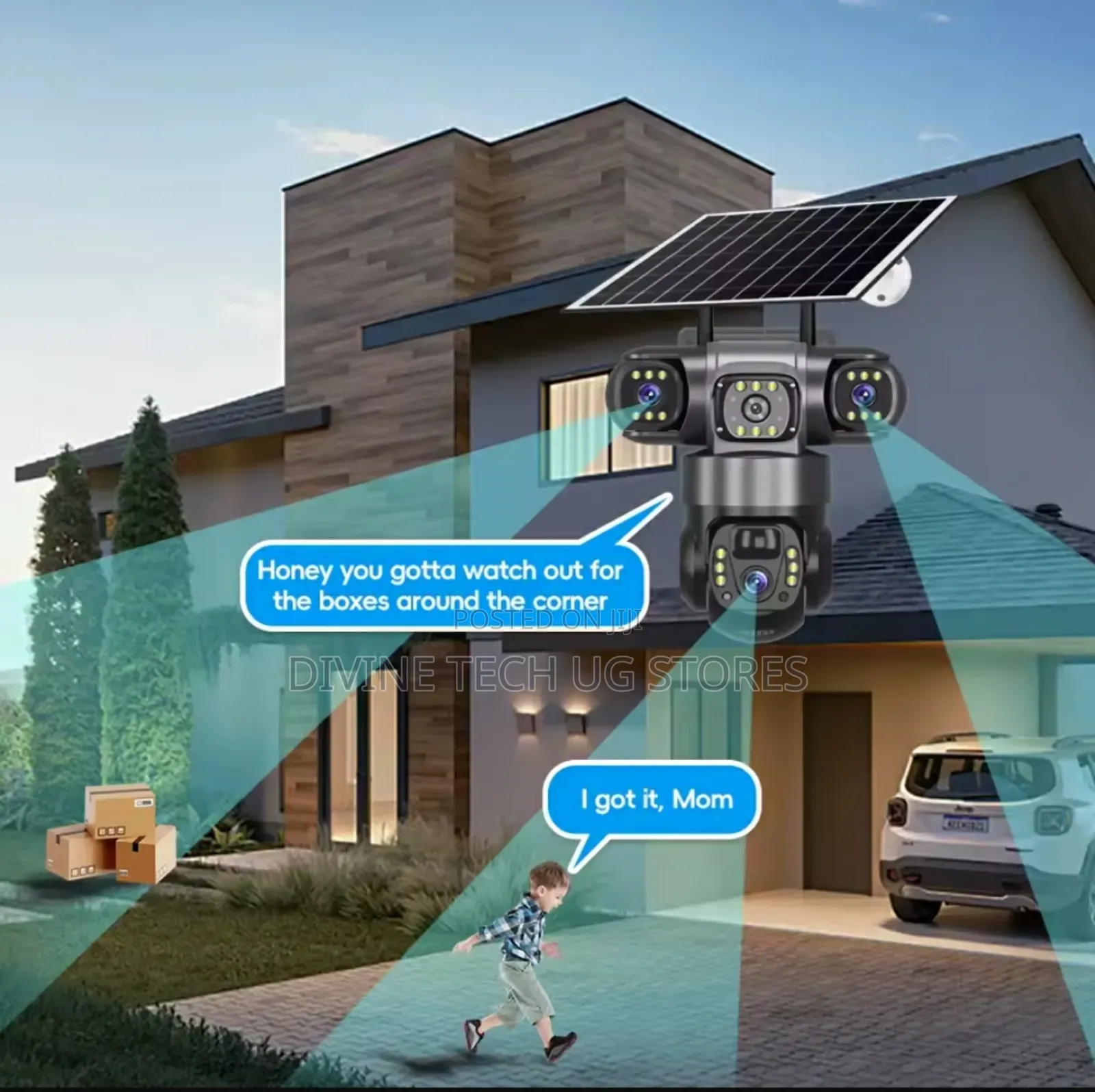 3 Lens 5g Solar Ai Human Detection Security Camera