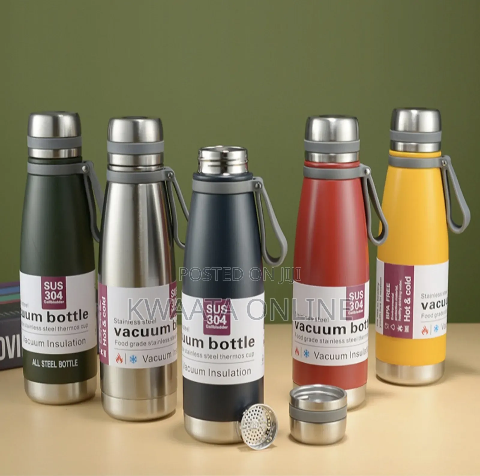 650ml Double Vacuum Stainless Steel Insulated Water Bottle With Handle