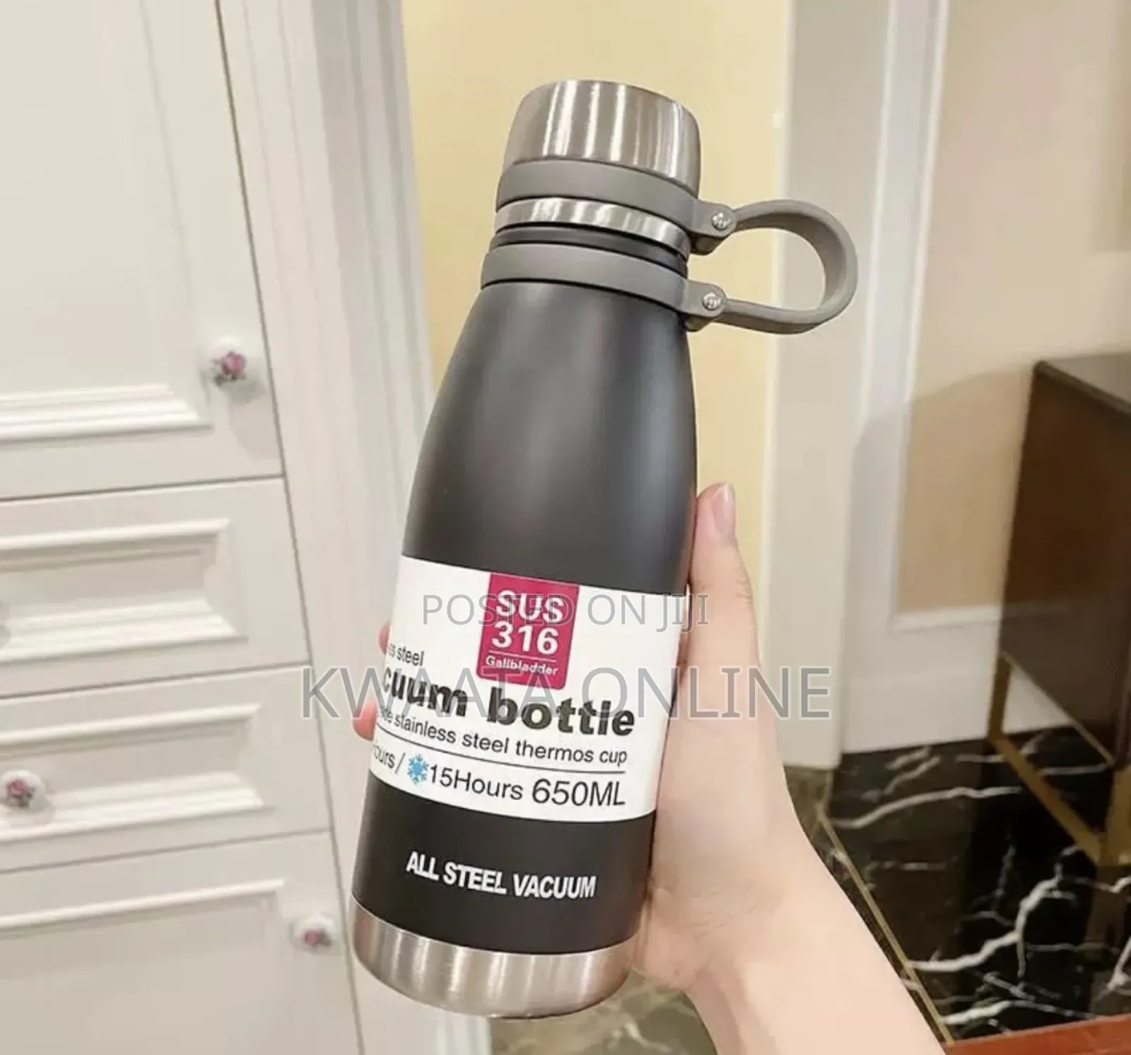 650ml Double Vacuum Stainless Steel Insulated Water Bottle With Handle