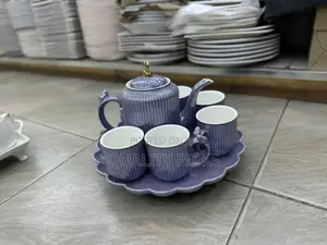 Ceramic Tea/Coffee Set With 6pcs Cups , Porcelain Tea Pot and Tray.