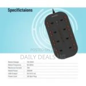 Porodo Blue Universal 8 Ac Power Socket