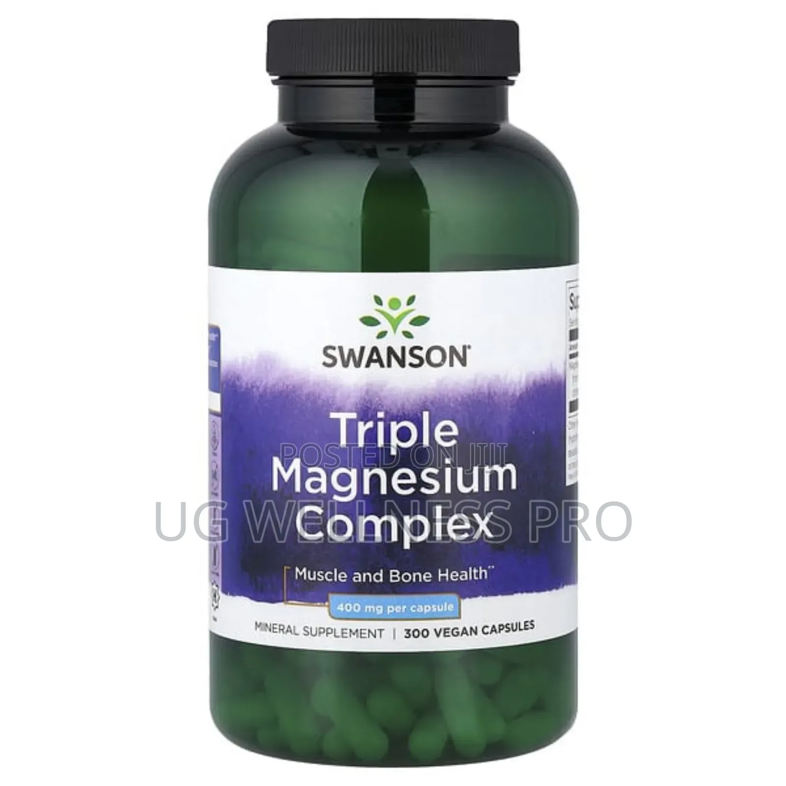 Swanson, Triple Magnesium Complex, 400 Mg, 300 Vegan Capsules