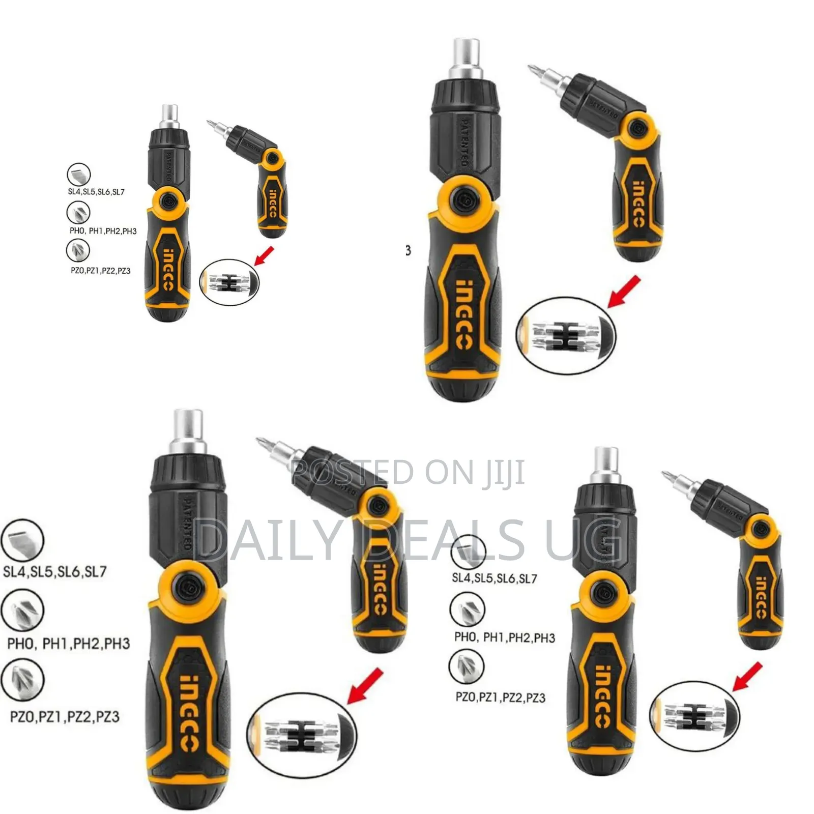 Ingco 13 in 1 Ratchet Screwdriver Set-Black
