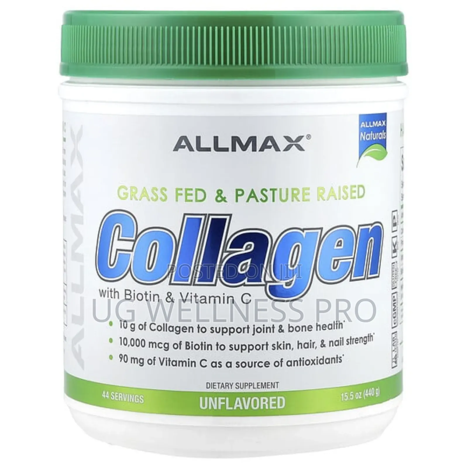 Allmax, Collagen With Biotin Vitamin C, Unflavored, (440 G) 44 Serv