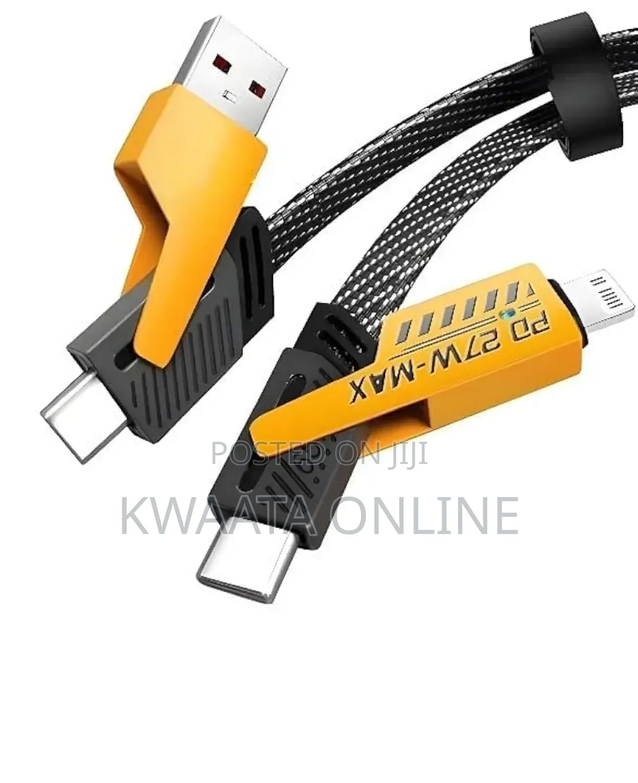 4 in 1 Unbreakable Fastest Charging Cable, Usb to Type-C, Micro-Usb