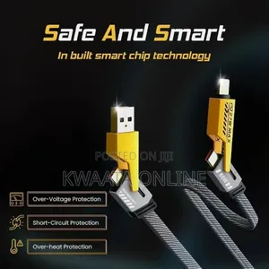 4 in 1 Unbreakable Fastest Charging Cable, Usb to Type-C, Micro-Usb