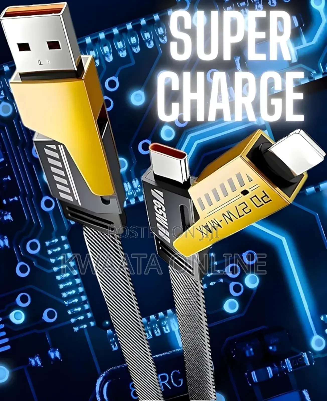 4 in 1 Unbreakable Fastest Charging Cable, Usb to Type-C, Micro-Usb