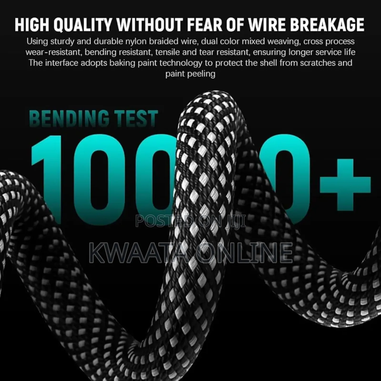 4 in 1 Unbreakable Fastest Charging Cable, Usb to Type-C, Micro-Usb