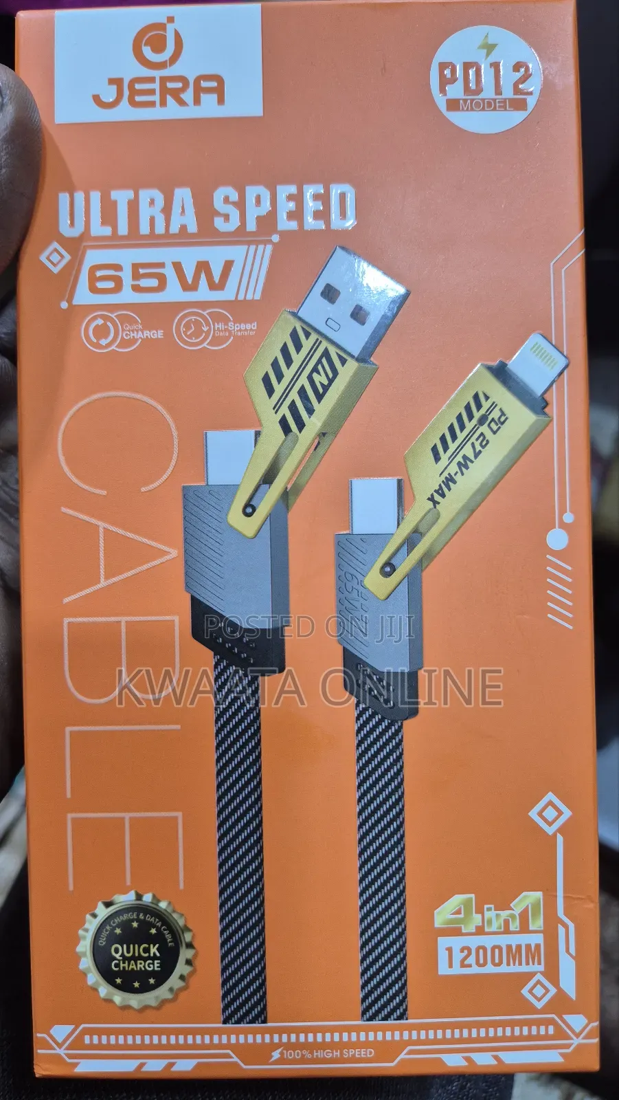 4 in 1 Unbreakable Fastest Charging Cable, Usb to Type-C, Micro-Usb