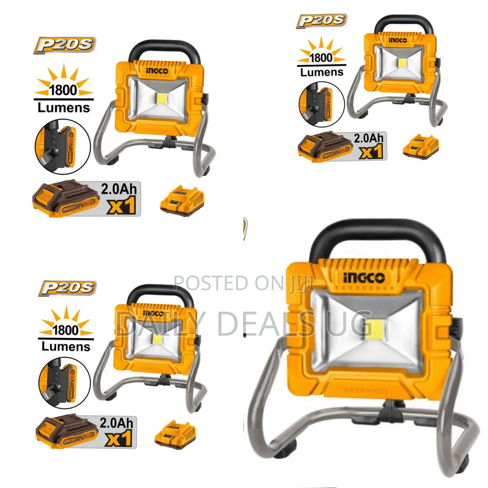 Ingco Cwli20258 -Lithium-Ion Portable Lamp -Orange