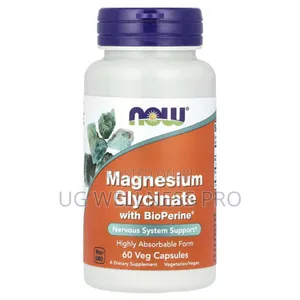Now Foods, Magnesium Glycinate With Bioperine, 60 Veg Capsules