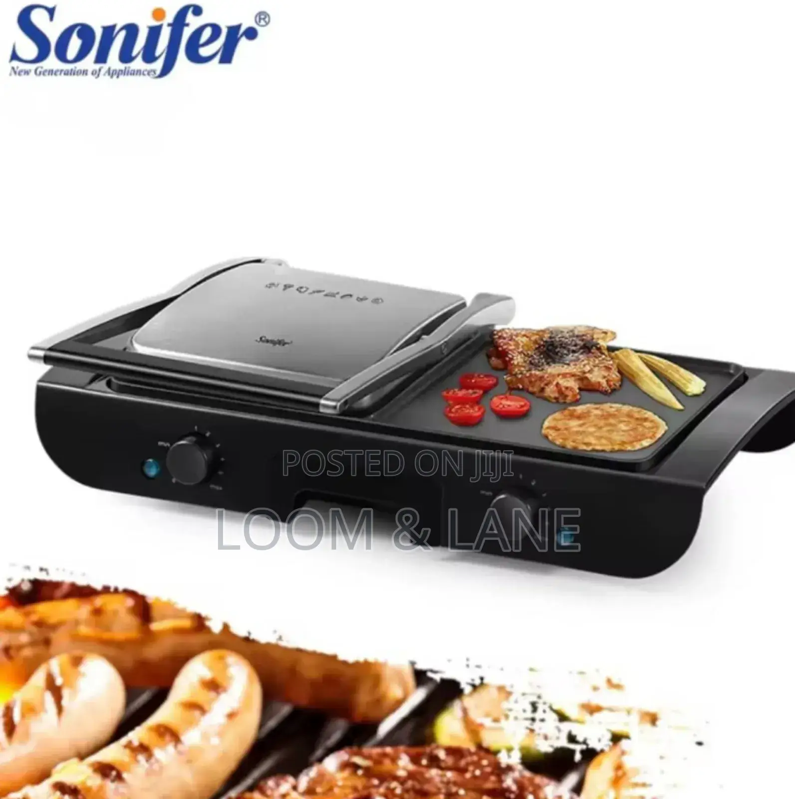 Sonifer 2-in-1 Electric Grill With Both a Baking Plate