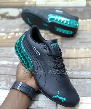Men’S Black/Green Puma Amg Petron Formula 1 Team Motor Sports Shoes