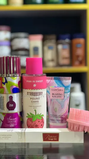 Set of 5 Body Sprays, Body Mist, Sponge, Pencil Perfume and Handlotion
