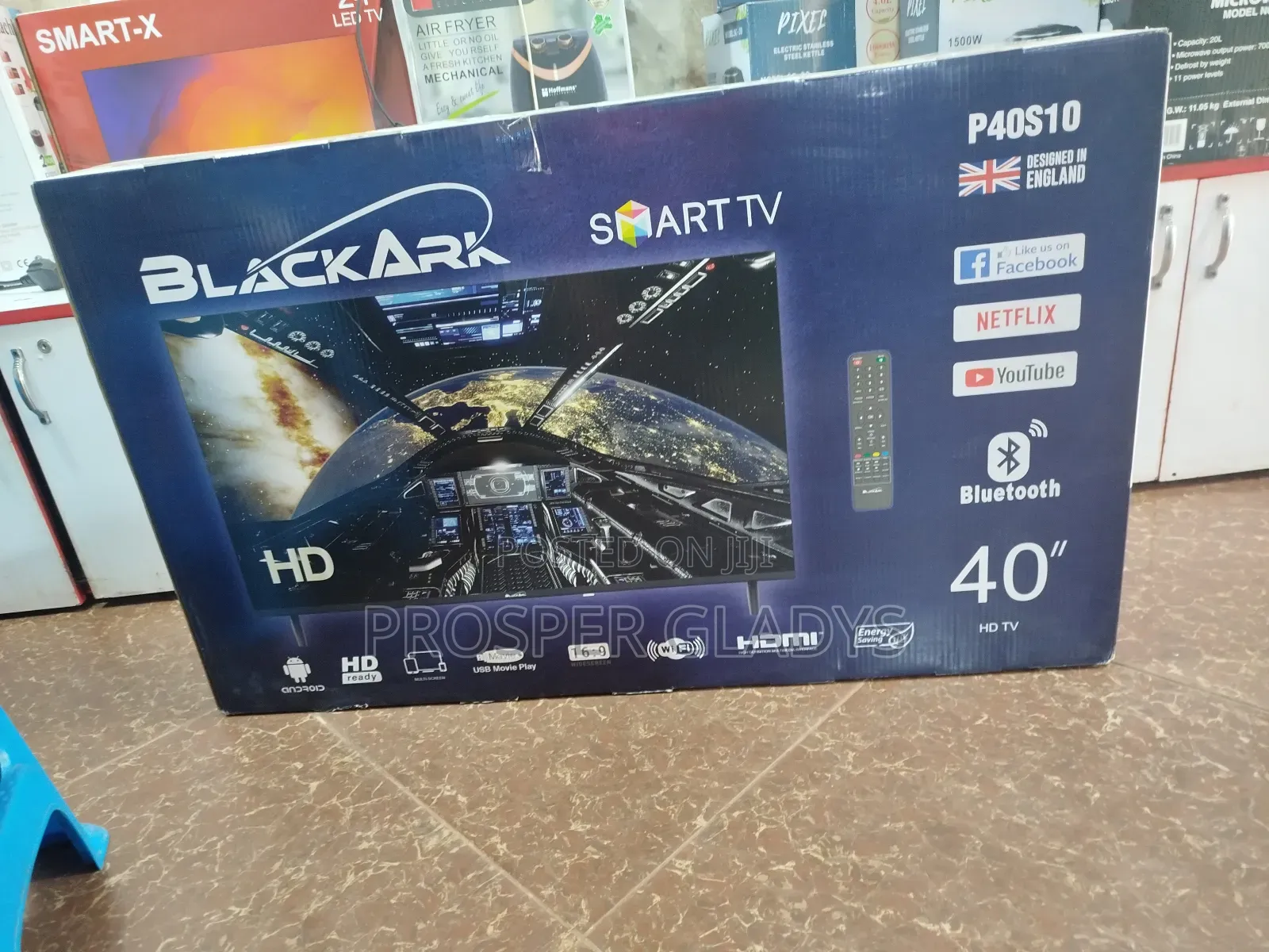 Black Ark 40 Smart Android Digital Flat Screen Flameless.