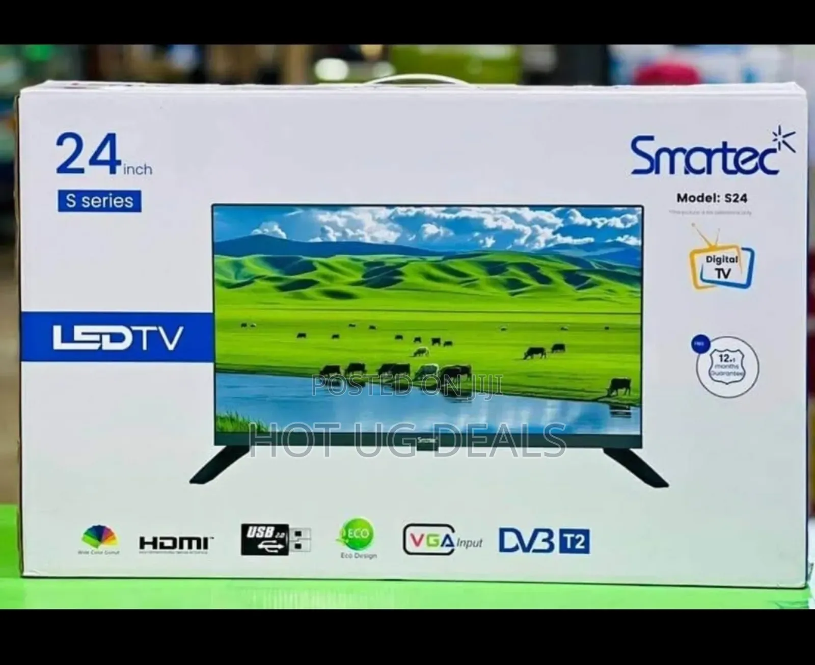 Smartec 24 Inch Digital Tv Inbuilt Free To Air Decoder -black
